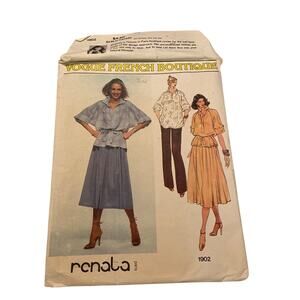 Sewing Pattern Vintage VOGUE French Boutique Renata 1902 Size 12 Top Skirt Pants
